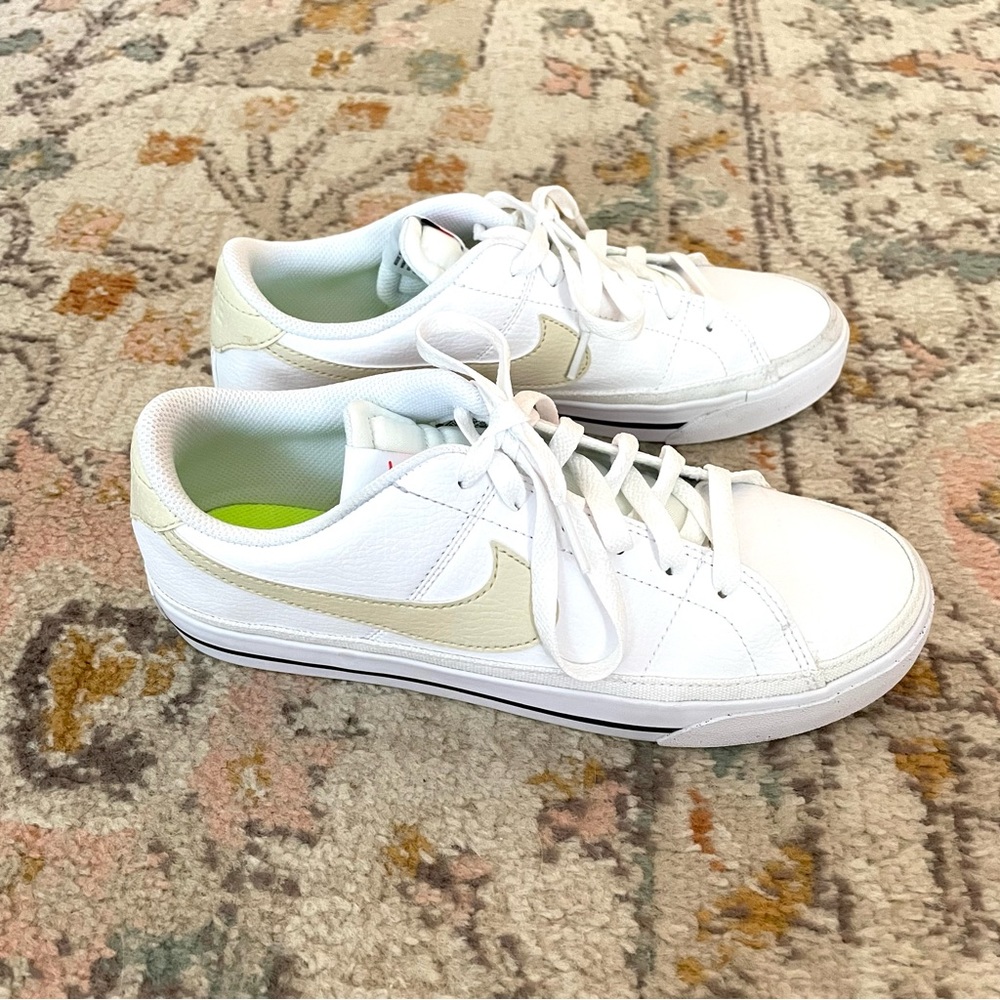 Classic White and Cream Women's Sneakers